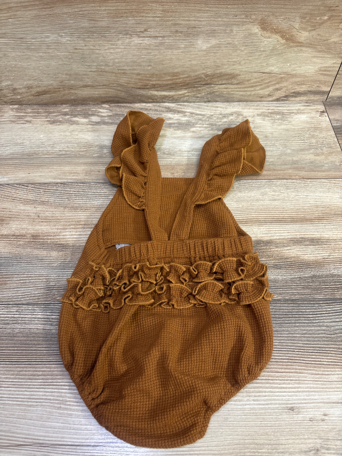 Gupgi Thanksgiving Fly Sleeve Bubble Romper Brown sz 6-12m
