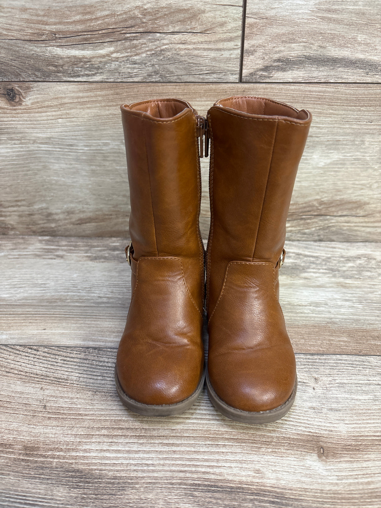 Children's Place Heart Buckle Tall Boots, Brown sz 7c