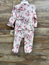 NEW Little Me 2pc Floral Ruffle Sleeper & Headband Set Pink sz 9m