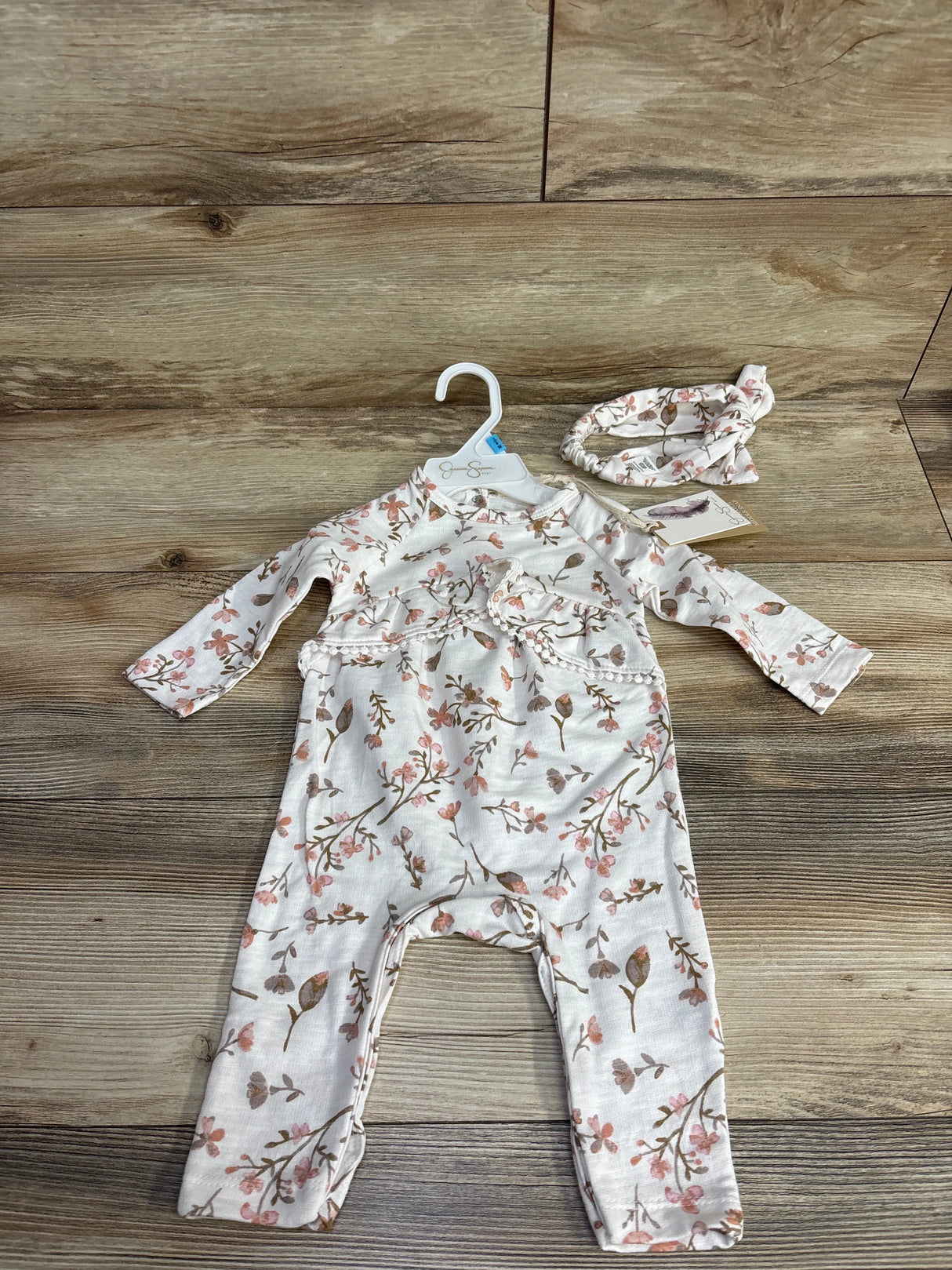 NEW Jessica Simpson 2pc Floral Coverall White sz 3-6m
