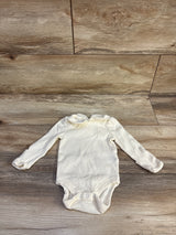 Baby Gap Collared TinyRib Long Sleeve Bodysuit Ivory sz 0-3m