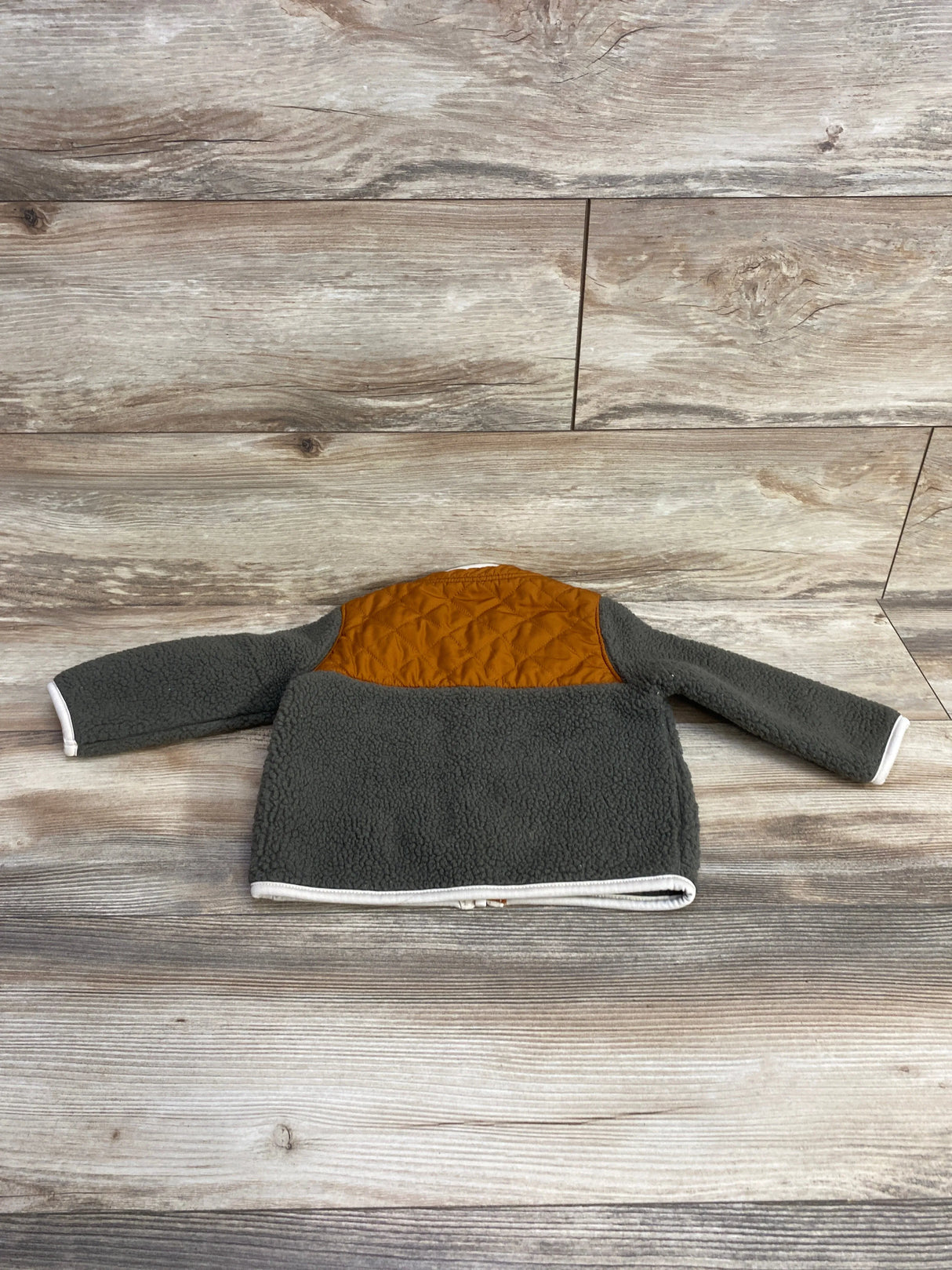 Old Navy Sherpa Quilted Full Zip Jacket Green sz 18-24m