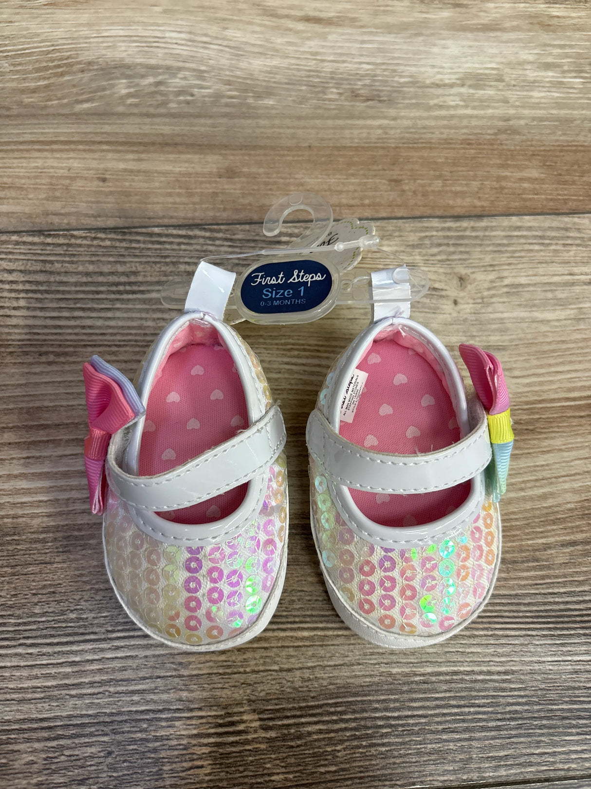 NEW First Steps Pastel Sequin Shoes sz 1c - Me n Mommy To Be