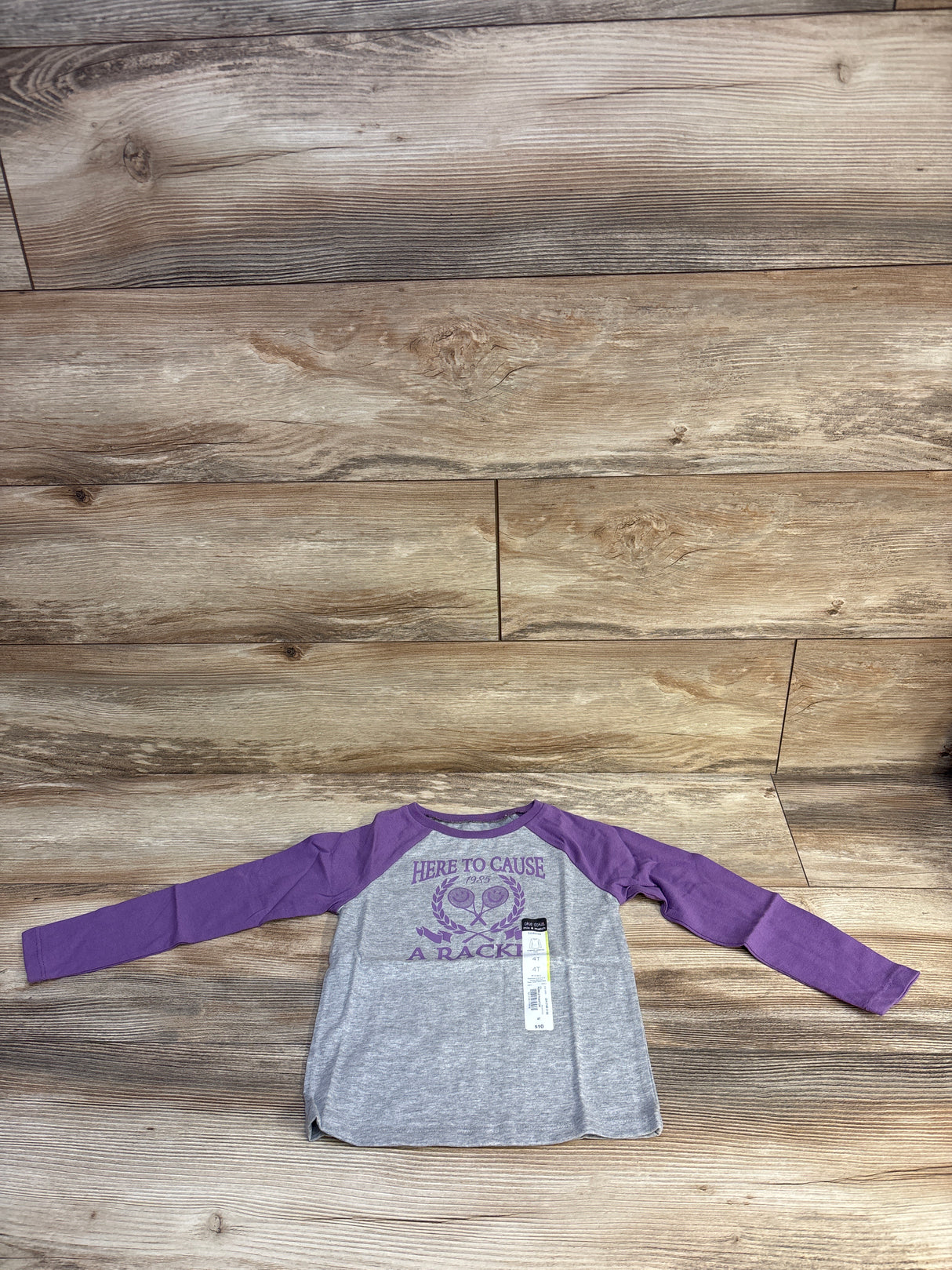 NEW Okie Dokie Here To Cause A Racket Purple/Grey Shirt sz 4T