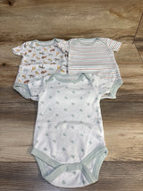 Chickpea 3pk Elephant Bodysuit Set White 6-9m