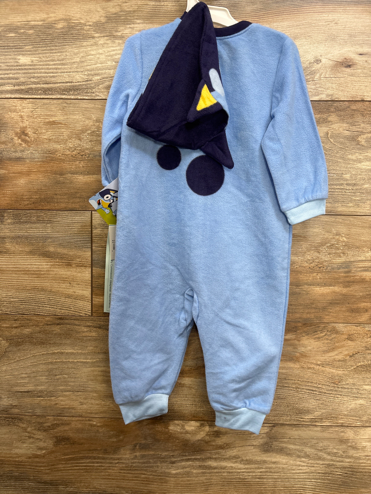 NEW Bluey Unisex Hooded Union Suit Pajamas Blue sz 18m