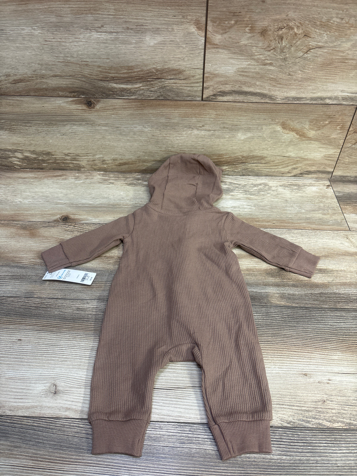 NEW Carter's Waffle Knit Hooded Coverall Brown sz 3m