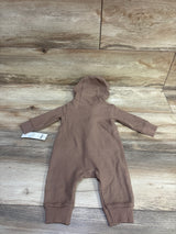 NEW Carter's Waffle Knit Hooded Coverall Brown sz 3m