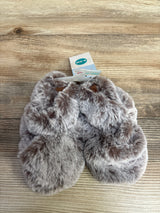 NEW Cat & Jack Faux Fur Slippers Brown sz 6-9m