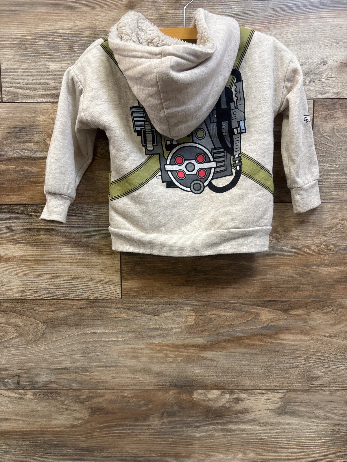 Ghostbusters Venkman Zip-Up Sherpa Lined Hoodie Beige sz 3T