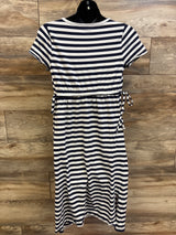 Isabel Maternity Striped Waist-Tie Dress White sz Small