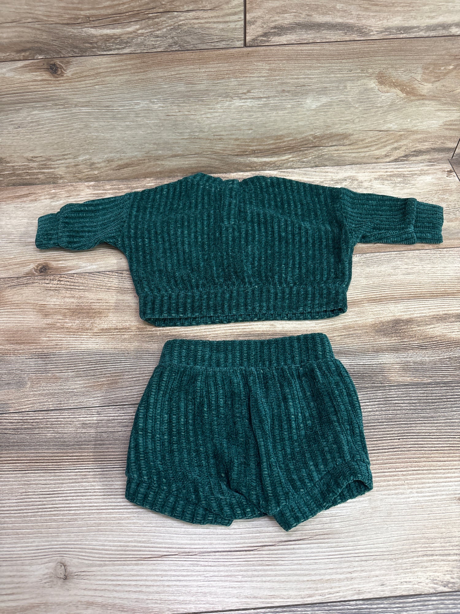 Cat & Jack 2pc Velour Textured Sweatshirt & Bloomers Set Green sz 0-3m