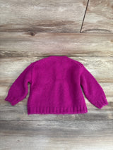 Zara Fuzzy Chunky Knit Sweater Fuchsia sz 9-12m