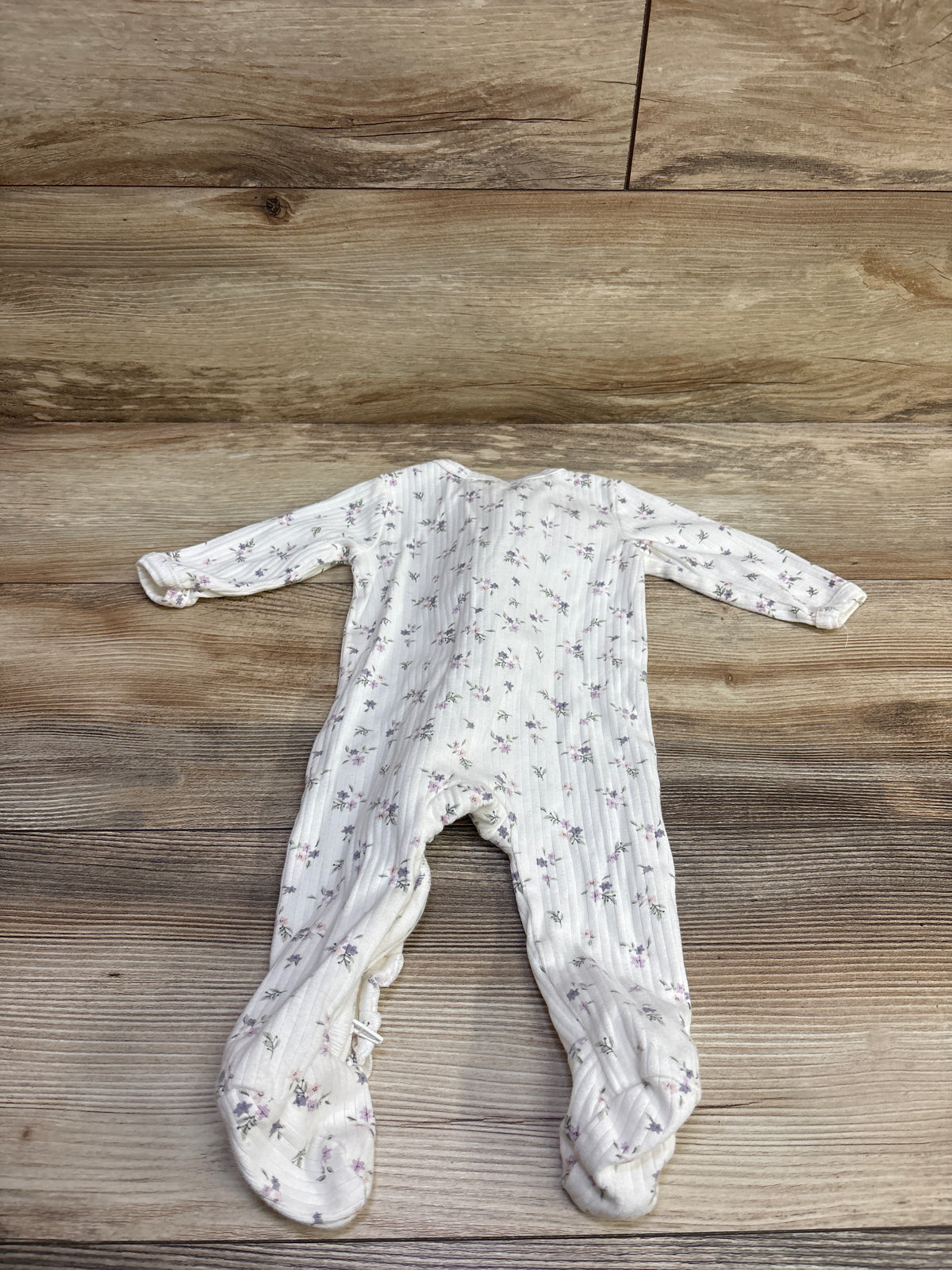 Rabbit + Bear Organic Ribbed Sleeper White sz 3-6m