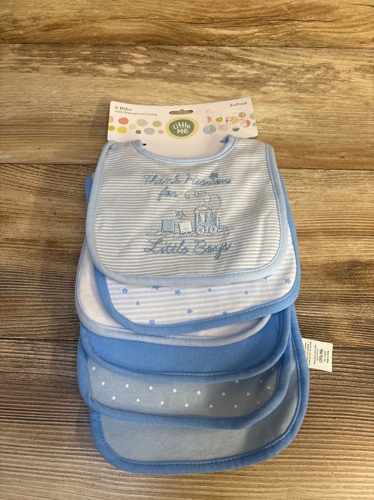 NEW Little Me Bibs Blue 6pk