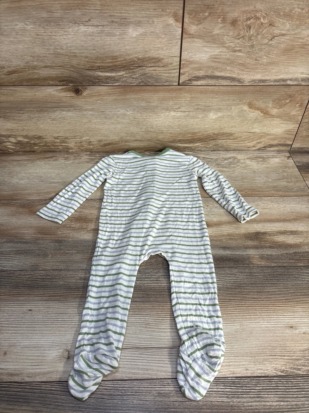 Little Me Bamboo Striped Sleeper White sz 9m