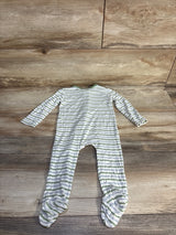 Little Me Bamboo Striped Sleeper White sz 9m