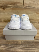 Nike Force 1 Low EasyOn TD 'White Blue Beyond' Sneakers sz 4c
