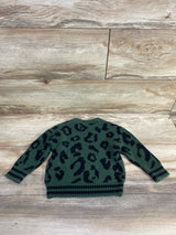 Art Class Leopard Print Chunky Knit Sweater Green sz 12m