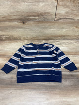 Carter's Henley Striped Long Sleeve Shirt Navy sz 18m