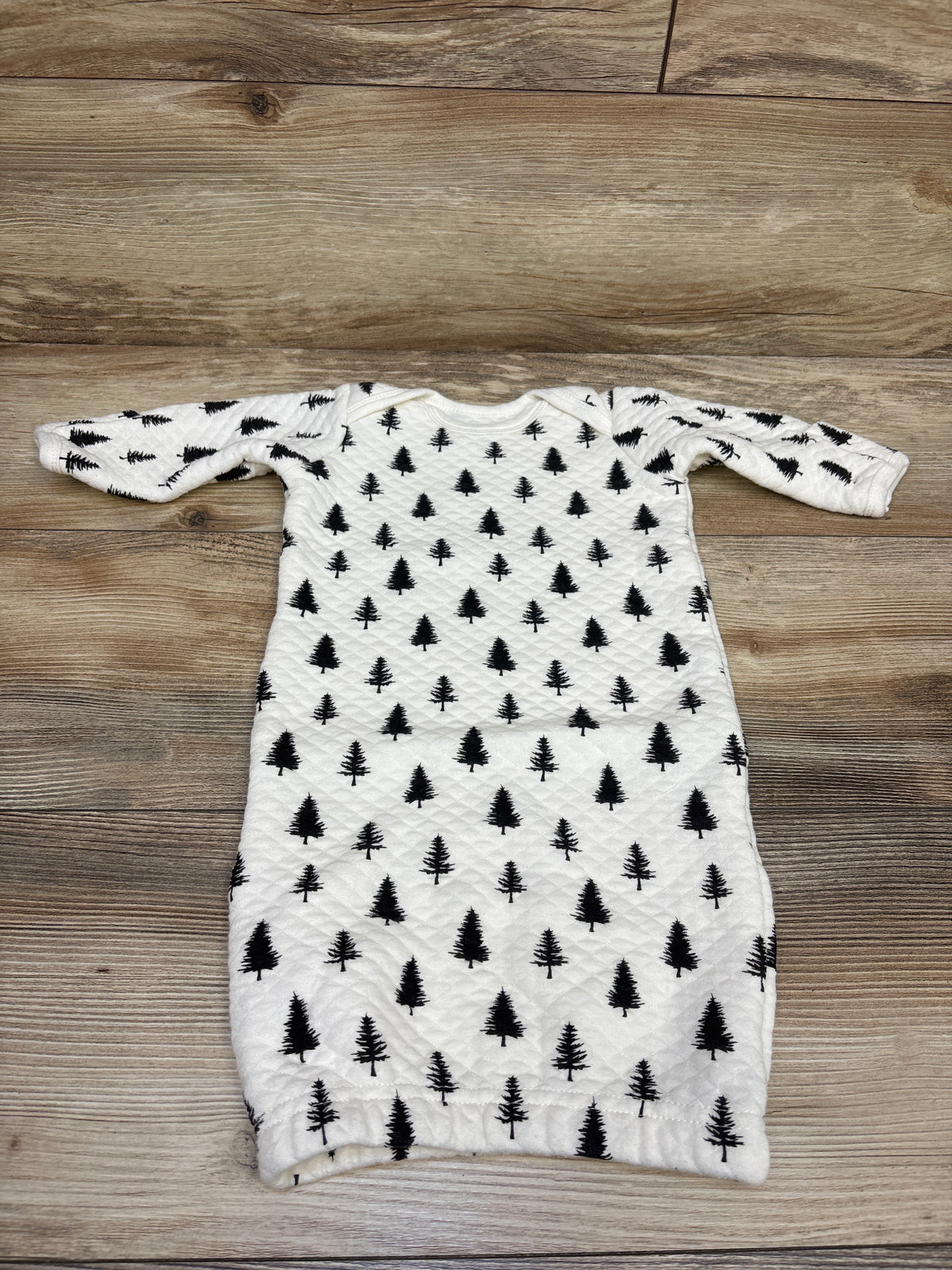 Hudson Baby Quilted Pine Tree Sleep Gown White sz 0-6m