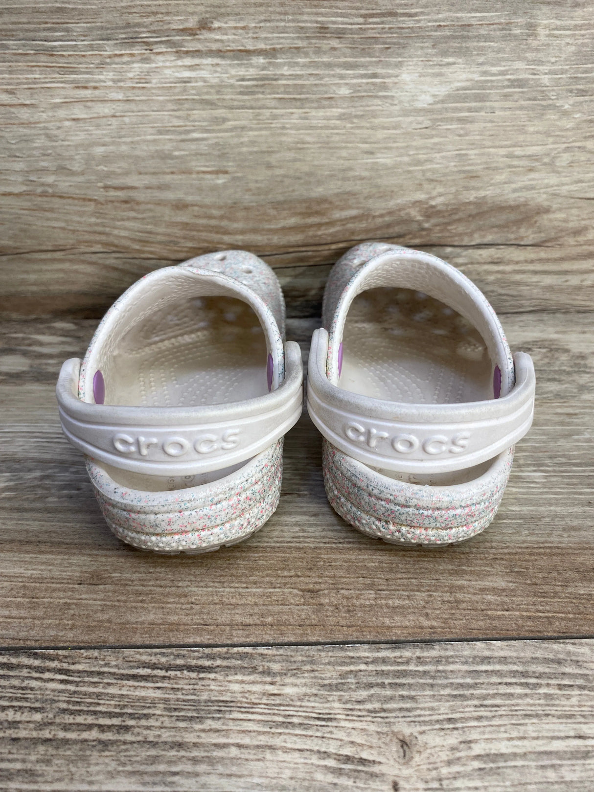 Crocs Classic Glitter Clogs Ivory sz 7c