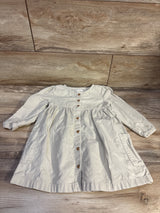 Little Planet Button-Front Long Sleeve Dress Ivory sz 2T