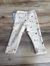NEW Cat & Jack Heart Print Lined Leggings Cream sz 12m