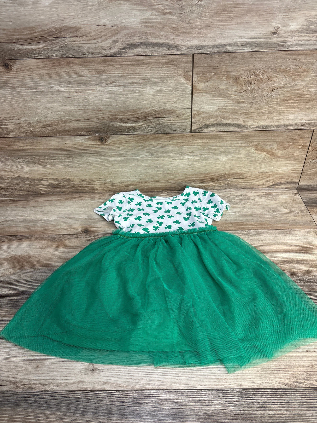 Cat & Jack Shamrock Tulle Dress White sz 4T