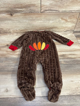 Baby Starters Textured Plush Turkey Footed Coverall Brown sz 9m