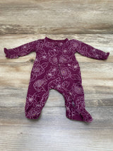 Carter's Floral Ribbed Sleeper Purple sz Preemie