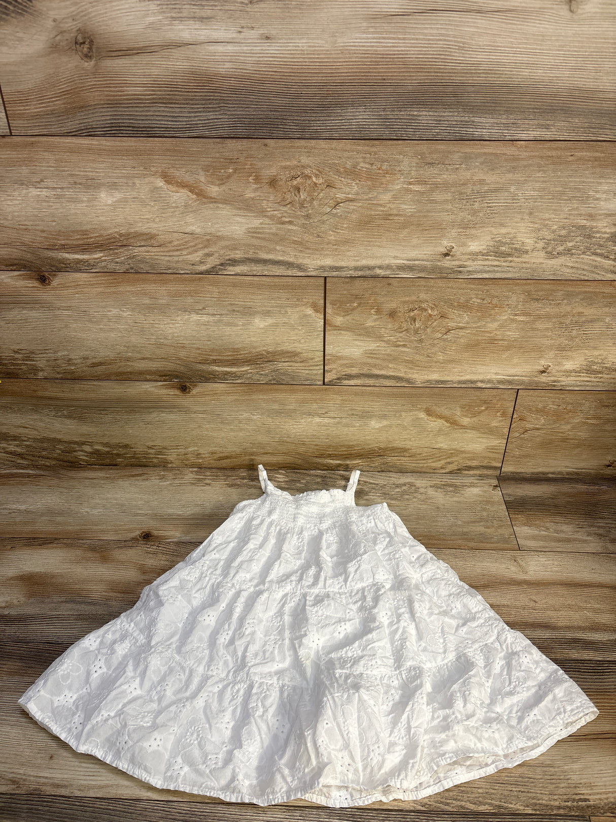 Cat & Jack Embroidered Smocked Dress White sz 4T