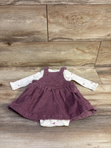 Just One You 2pc Ribbed Bodysuit & Corduroy Skirtall White sz 6m