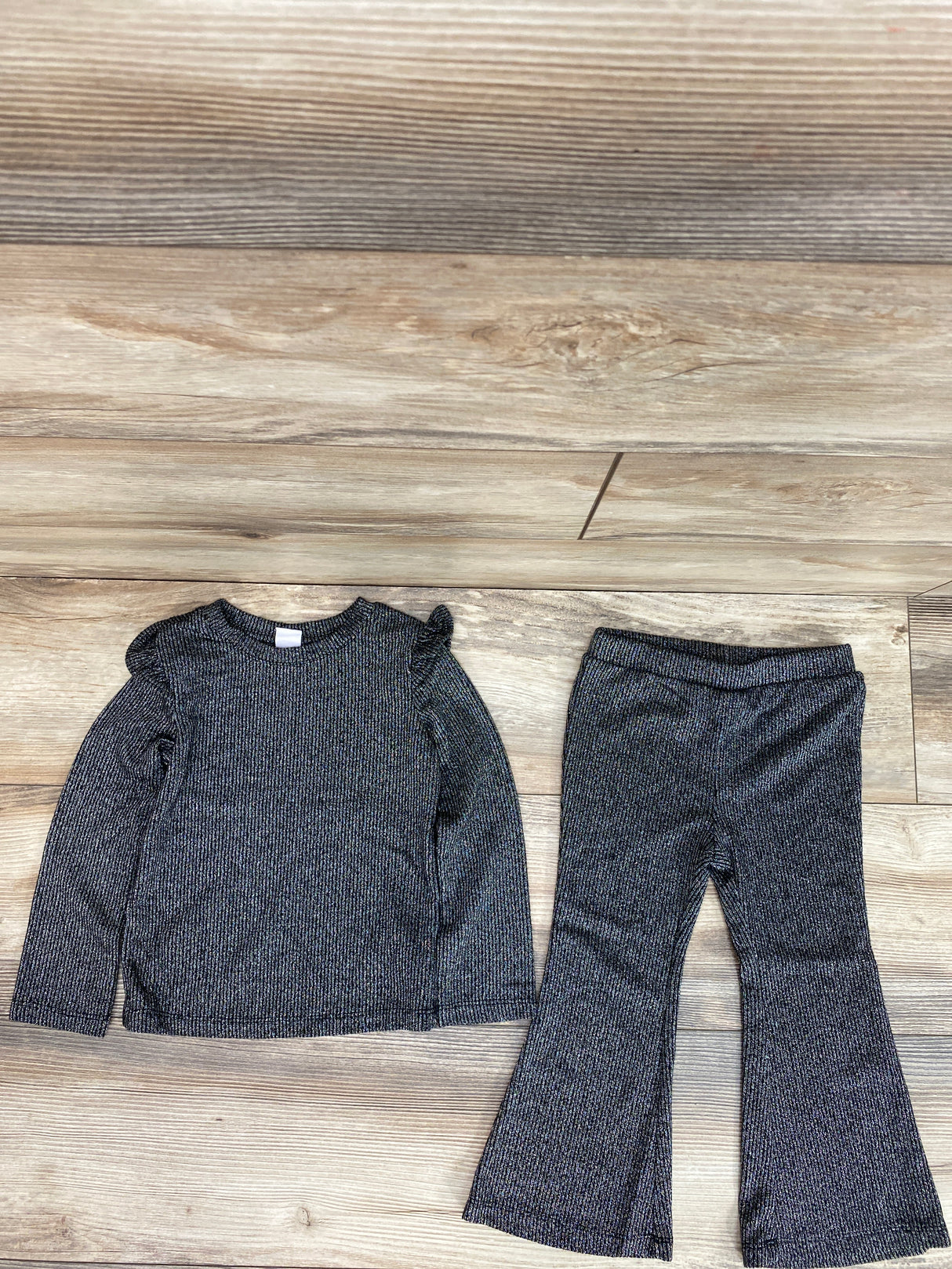 Baby Gap 2pc Ribbed Shirt & Flare Legging Black sz 3T