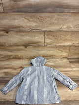 Zara Hooded Button Up Shirt Blue sz 2-3T