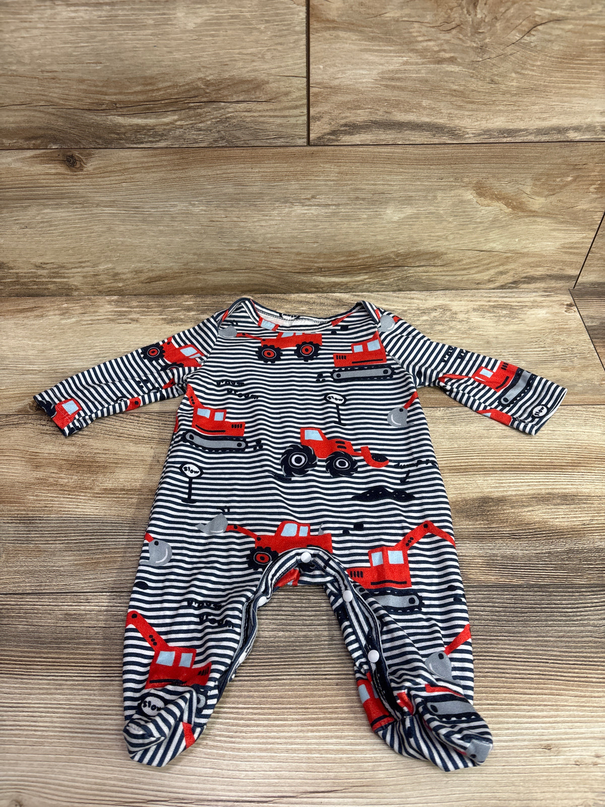 Tractor Print Footed Coverall Navy sz 1-3m