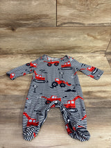 Tractor Print Footed Coverall Navy sz 1-3m
