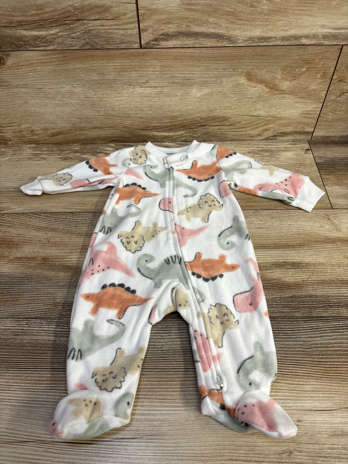 Carter's Dinosaur Print Sleeper White sz 3m