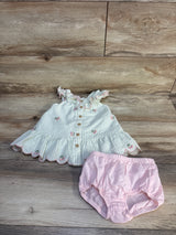 Happily Grey Kids 2pc Cherry Seersucker Dress & Bloomers Set Honey Dew sz 18m
