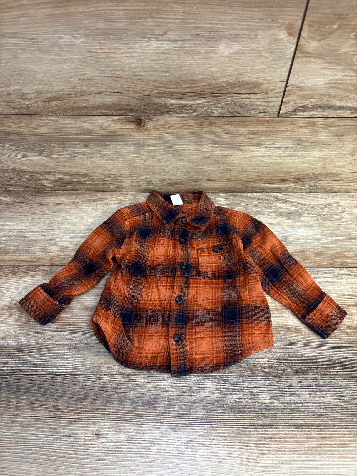 Old Navy Flannel Orange + Blue sz 18-24m