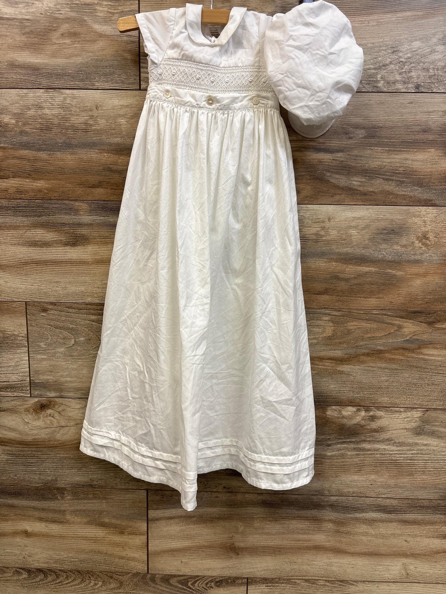 Fantaisie Bebes 3pc Christening Gown Set White sz 6m