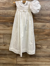 Fantaisie Bebes 3pc Christening Gown Set White sz 6m