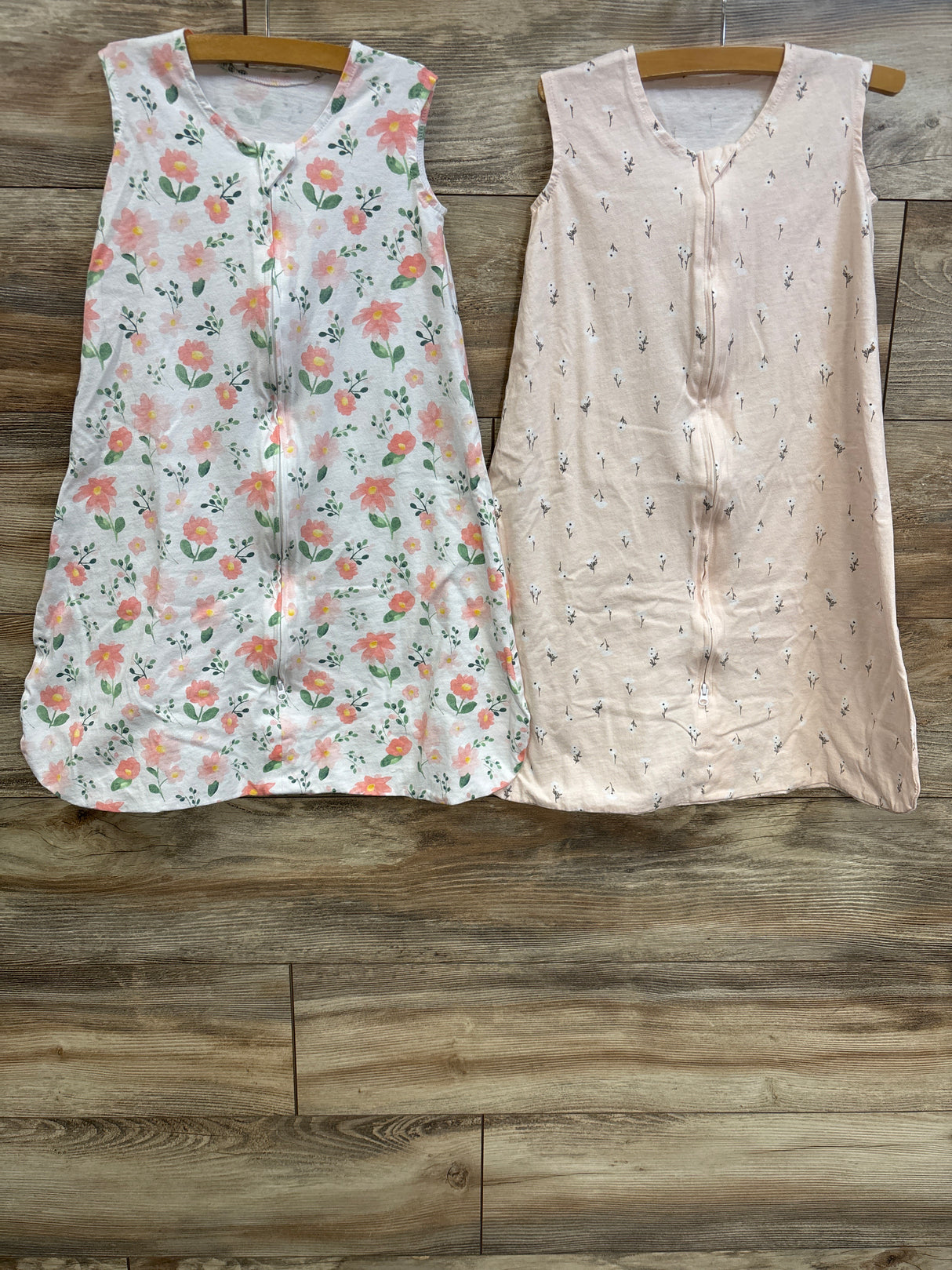 2pk Floral Sleep Sacks White/Pink sz 6-12m