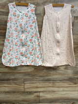 2pk Floral Sleep Sacks White/Pink sz 6-12m