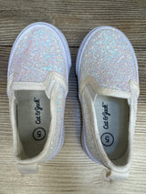 Cat & Jack Madigan Slip-On Glitter Sneakers White sz 5c