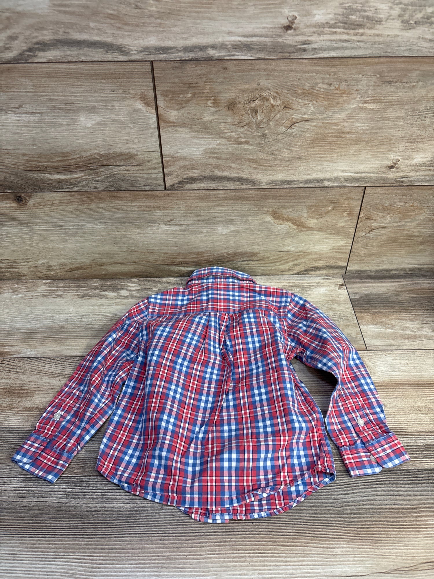 Vineyard Vines Plaid Button-Down Whale Shirt Red sz 2T