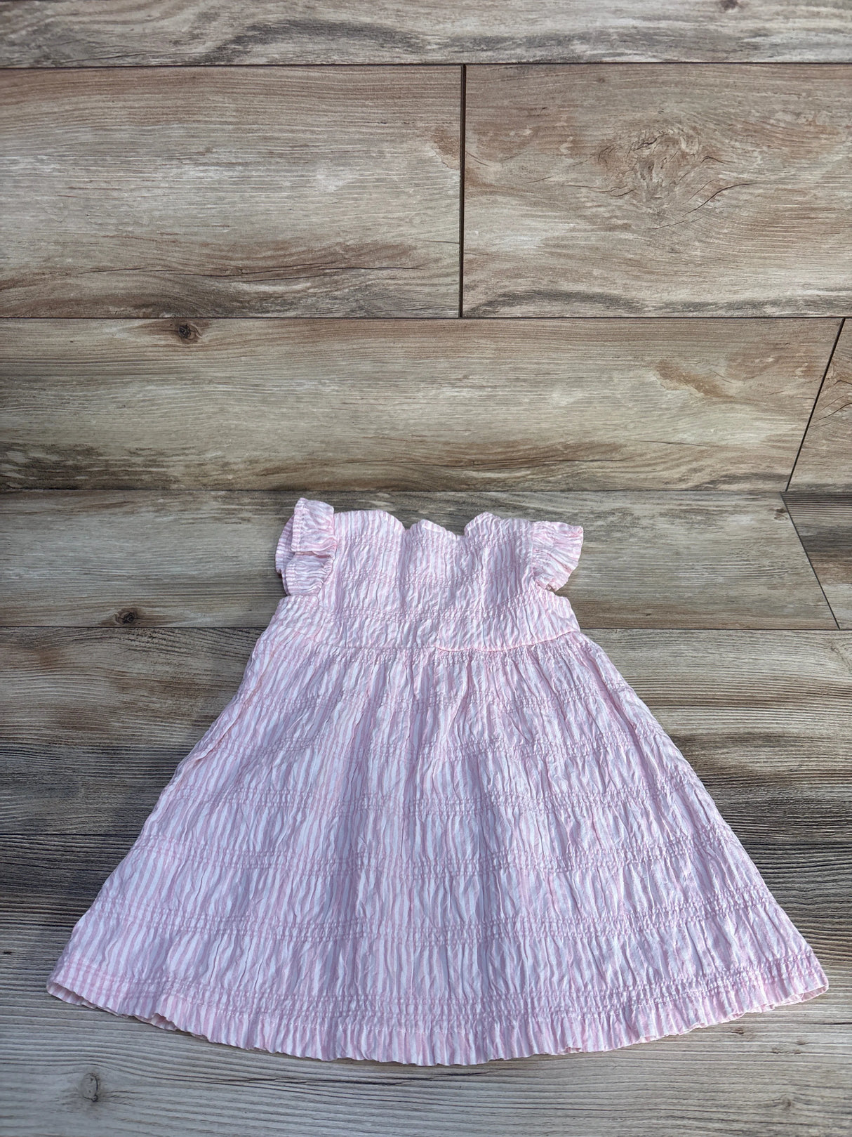 Topomini Striped Textured Dress Pink sz 12-18m