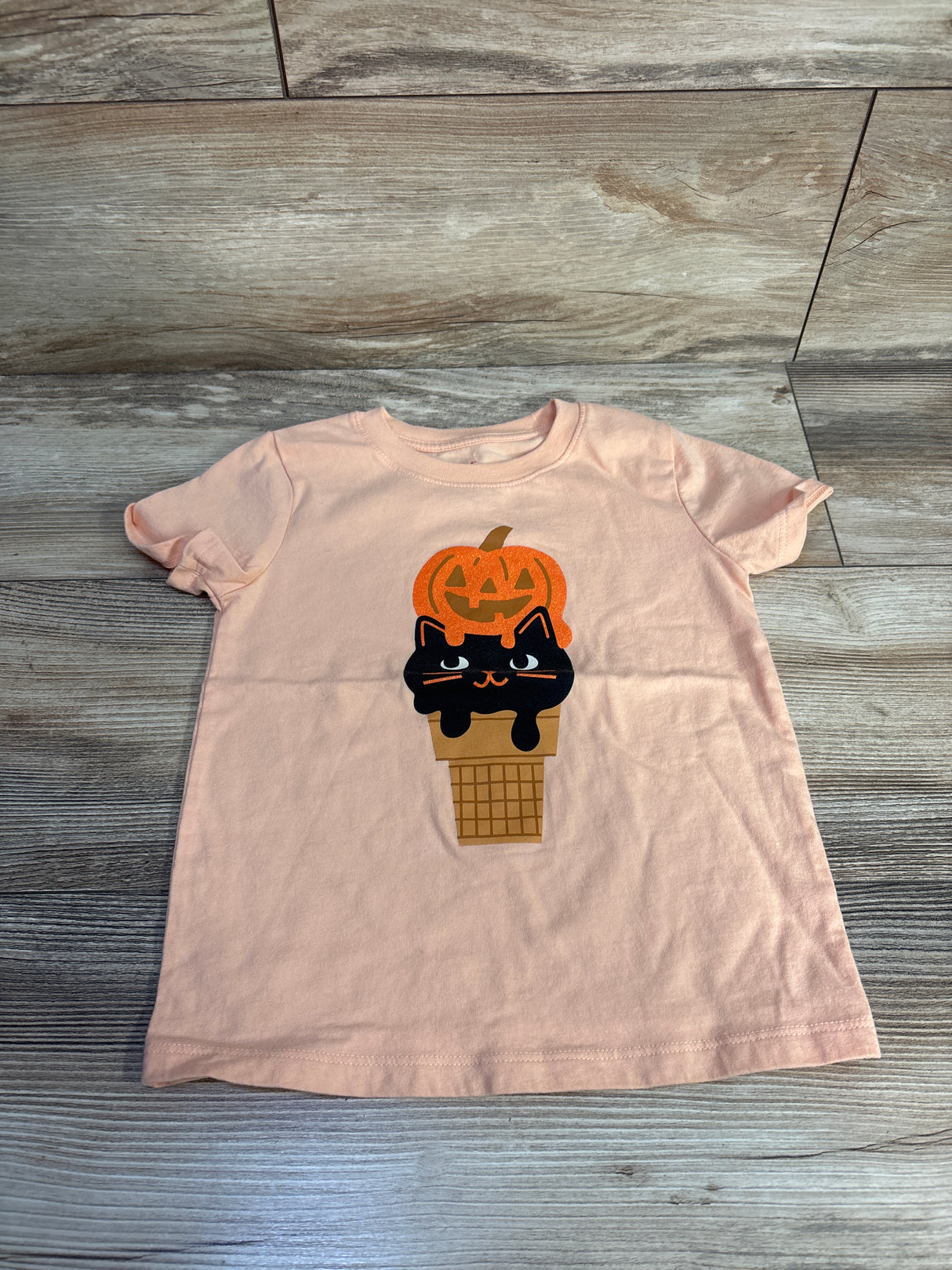 Cat & Jack Halloween Shirt Orange sz 4T