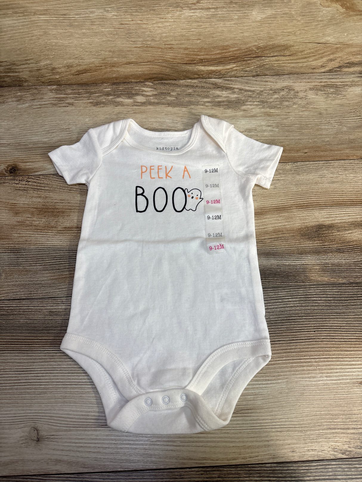 Kidtopia Peek A Boo Bodysuit White sz 9-12m