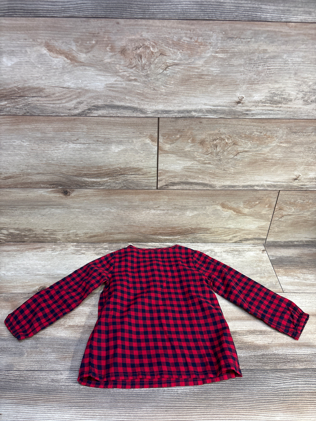 Oshkosh Buffalo Plaid Henley Shirt Red sz 2T